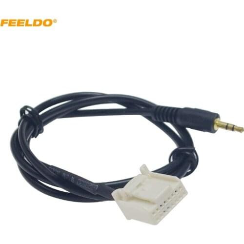 FEELDO 1PC 3.5mm Male Jack AUX-IN Socket Audio Cable for Subaru Forester 2013 Extension Car CD Radio AUX Wire Adapter #CT6158