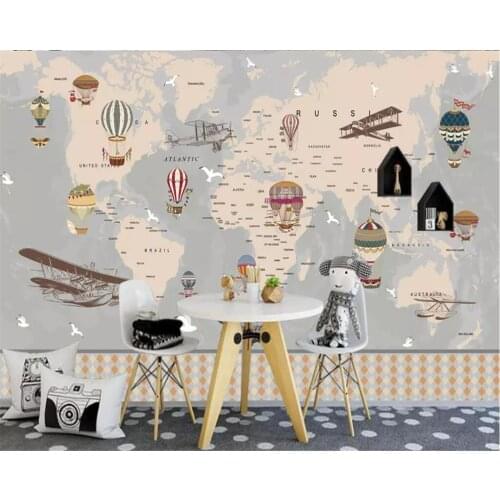 Beibehang Custom wallpaper 3d photo mural cartoon world map living room new wall papers home decor childrens room 3d wallpaper