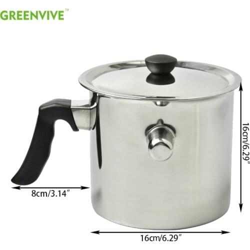 Bee Wax Melting Pot 1.5L Stainless Steel 304 Wax Melter Pot Beewax Pouring Pot Beekeeping Tools Honey Beeswax Melting Tank