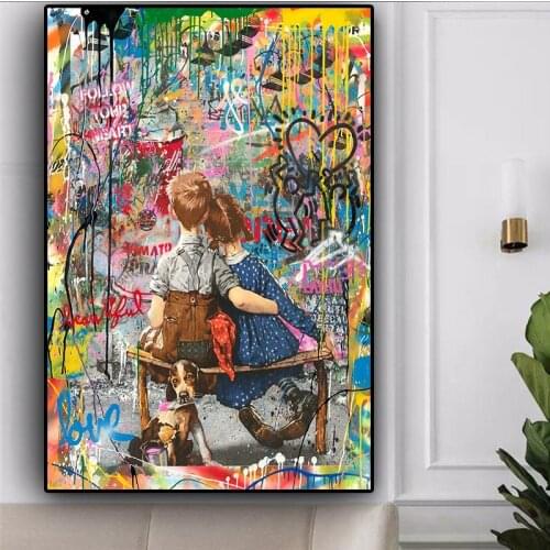 Graffiti Street Art My Childhood Best Friends Abstract Canvas Painting Posters Prints Cuadros Banksy Wall Art Picture Home Decor