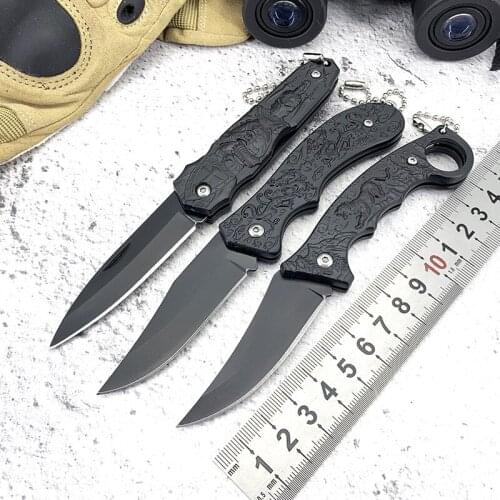 Pocket Knife Camping Outdoor Survival 440 Stainless Steel Folding Knife Pocketknives Classic All Black 15.8CM Fruit Knifes
