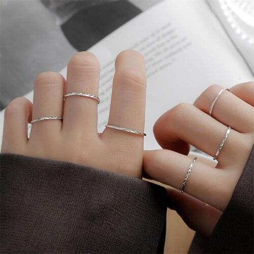Shiny Gypsophila Craved Flower Rings For Women Jewelry Trendy 925 Sterling Silver Rings Girl Finger Bijou Adjustable Lady Rings
