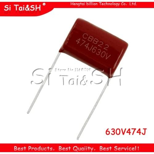 10PCS 630V474J 0.47UF 470NF Pitch 20MM 630V 474 CBB Polypropylene film capacitor