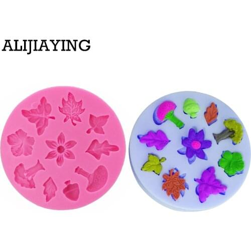 M0076 Flowers/Tree/Leaves/ Mushroom Shape Fondant molds,silicone tools chocolate baking mold cake decorating tools
