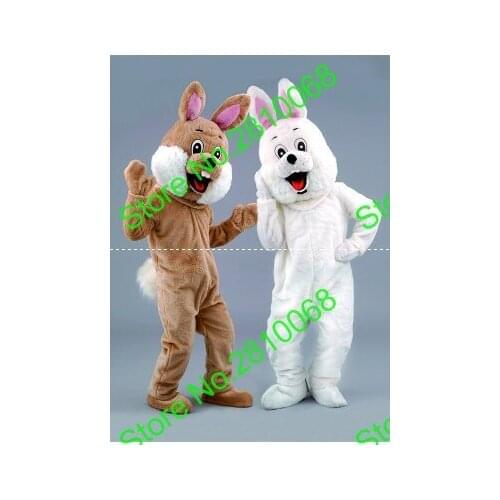 Can be washed with water High quality EVA Material Helmet Brown white rabbit Mascot Costumes Unisex cartoon Apparel Cosplay 158