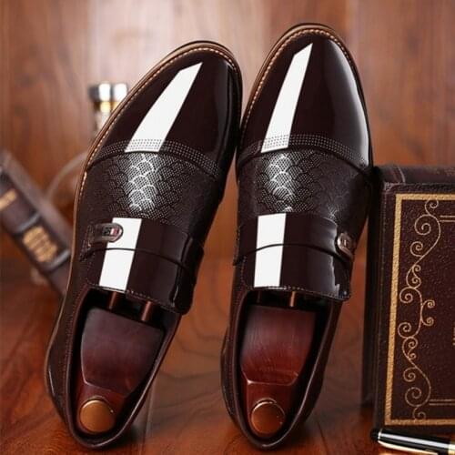 QWEDF 2019 New Fashion Casual Business Male Shoes Dress Classic Leather Mens Suits Shoes Slip On Dress Shoes Men Oxfords U6-09