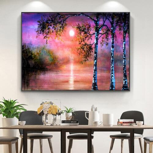 Natural Scenery Promise Pre-Printed 11CT Cross Stitch DIY Embroidery Kit DMC Threads Knitting Painting Handmade Different