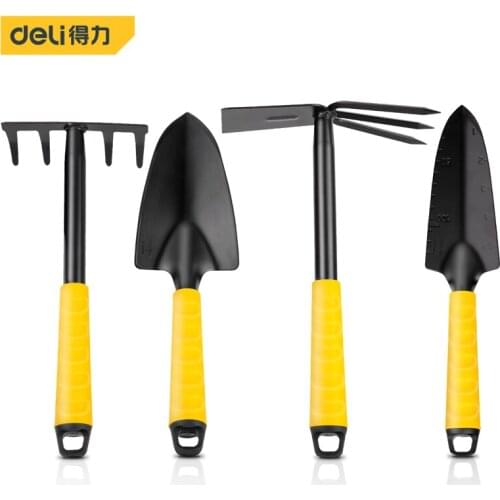 Deli Four-Piece Set Of Shovel Hoe And Rake Garden Tools Cold Rolled Plate Material Forging Planting Flowers And Trees Tools