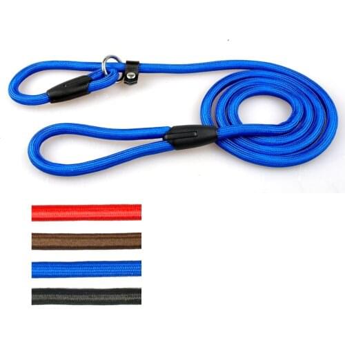 Nylon Dog Leash Adjustable Training P Collar Lead Dog Strap Rope for Small Medium Large Pet Dog 120cm Red Blue Black Brown