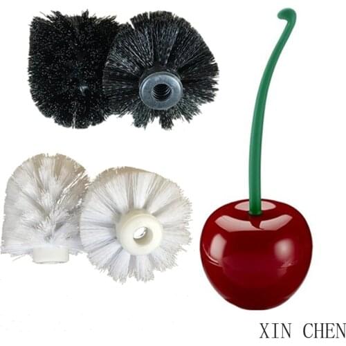 Bathroom cleaning supplies toilet brush cherry shape toilet brush replacement brush head household items