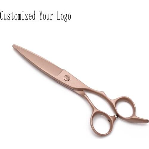 9123# 6" 17cm Customized Logo JP 440C Professional Hairdressing Scissors Black Micro Sawtooth Cutting Shears Salon Hair Scissors