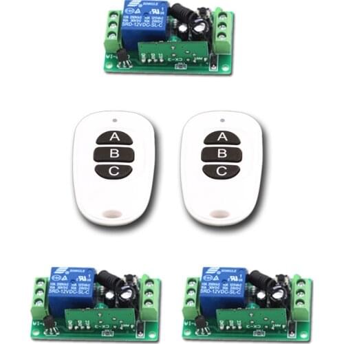 RF Wireless Remote Control Switch System 1CH 10A Remote Relay ON/OFF & 3CH Transmitter 315Mhz/433Mhz