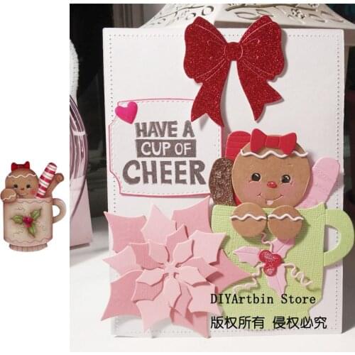 Christmas Ginger Cup Dies Scrapbooking Metal Cutting Christmas Layering Die Scrapbooking Free Shipping