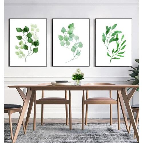 Green Leaves Unframed Modern Poster Canvas Print Painting Wall Art Living Room Home Decoration