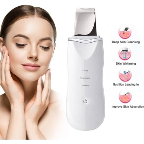 Ultrasonic Ion Deep Cleaning Skin Scrubber Facial Pore Cleaner Peeling Shovel Rechargeable Skin Care Device Beauty Instrument