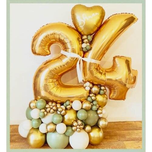 Birthday Number Balloons Bouquet 12 18 20 30 40 50 Years Old Custom Foil Balloon for kids adult birthday Anniversary party Decor