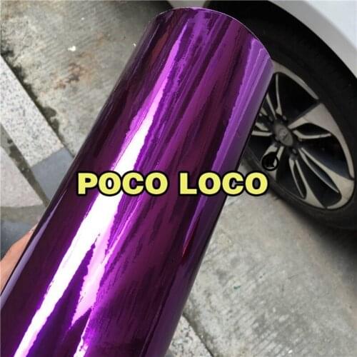 Premium Stretchable Purple Mirror Chrome Vinyl Wrap Car Wrapping Chrome Film Chrome Purple Foil Air Bubble Free