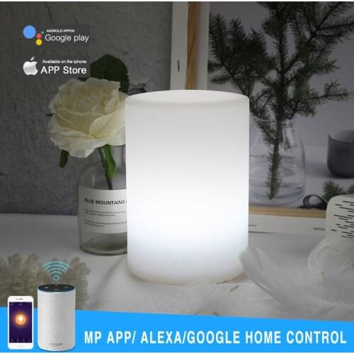 WIFI Smart Control Multicolor LED Cylinder Night Lamp Home Coffee Bar Table Mood Light Works with Alexa Google Home Mobile APP