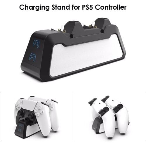 Dual Controller Charger for PS5 Fast Dual Controller Charger Stand Station for Play Station 5 PS5 Joystick Gamepad Wireless Dock