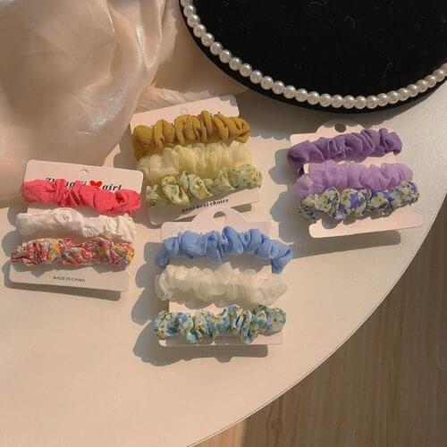 1/3Pcs/set Solid Elastic Scrunchie Hair Ties Rubber Bands for Women Girls Sport Gym Hair Scrunchies Holder Hair Accessories Set