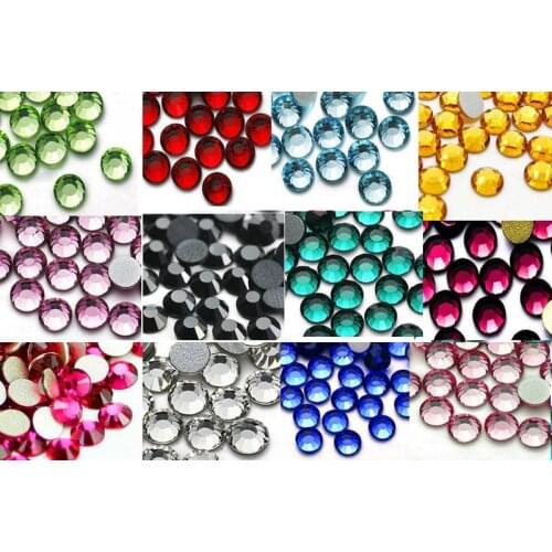 20000pcs 2mm Crystal Flat Back Resin Rhinestone 12color Nail Art Rhinestones Round 2mm, UV Gel, Acrylic, Manicure, Gems, Crystal