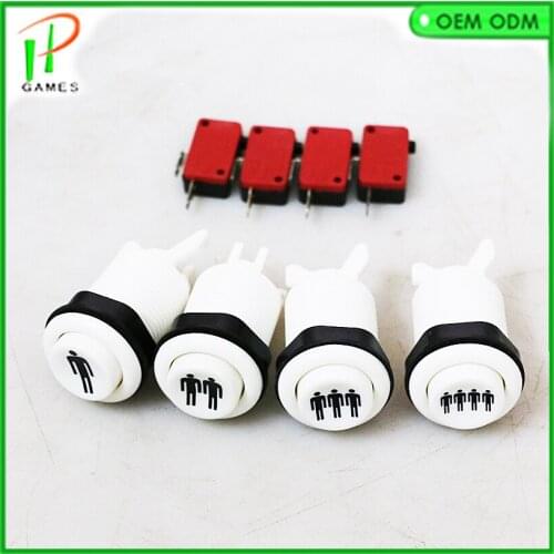 4pcs /set white 1 player 2 player 3 player 4 player America Style Arcade Push Button Switch for MAME Jamma arcade Microswitch