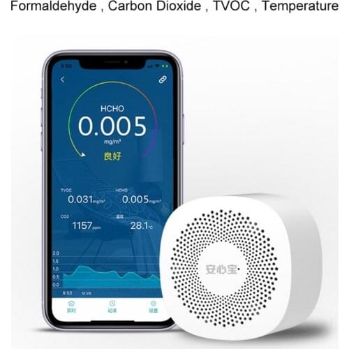 Air Quality Monitor Digital CO2 Detector Phone APP Monitor Formaldehyde Carbon Dioxide Air Analyzer Testing Machine Detector