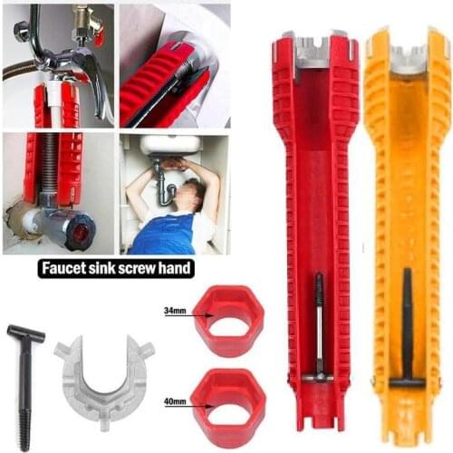 Flume Wrench 6/8 In 1 Anti-slip Kitchen Sink Repair Wrench Bathroom Faucet Assembly Plumbing Installation Wrench Tool Key Set