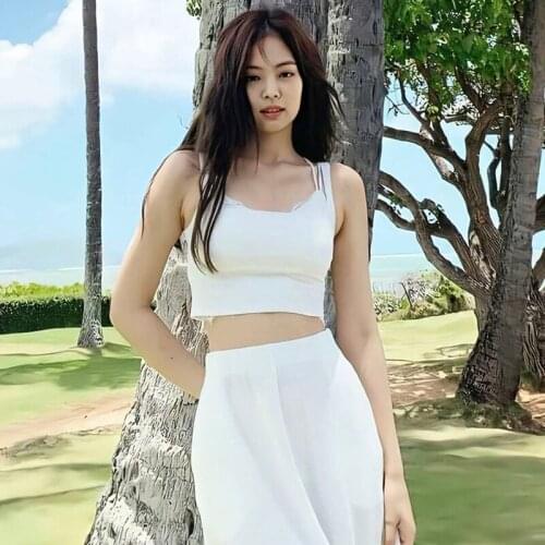 Kpop ROSE Korean New Women Sexy Solid Summer Camisole Crop Top Female Casual Tank Tops Vest Sleeveless Streetwear Club Slim Tops