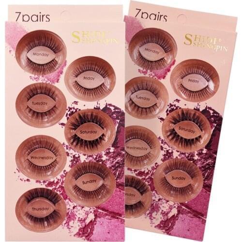 LANJINGLIN New 7 Pairs 3D Faux Mink Eyelashes Natural Thick Long Volume Fake Eyelash Eyes Makeup Extension Mink Lashes for Sale