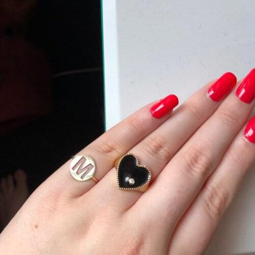 Missvikki Cute Romantic Luxury Noble Heart Shape Adjustable Ring Trendy Women Party reception dinner occasion Show Jewelry Ring