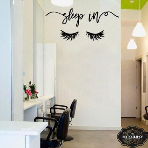 Beauty Salon Quote Wall Decal Stickers Eye Eyelashes Lashes Eyebrow Brows Vinyl Decals Livingroom Art Decor Sticker Muraux L958