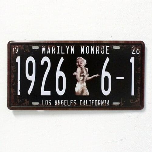 MONROE Wall Decoration Vintage Metal License Plate Art Bar Home Restaurant Decor 15*30CM Tin Signs