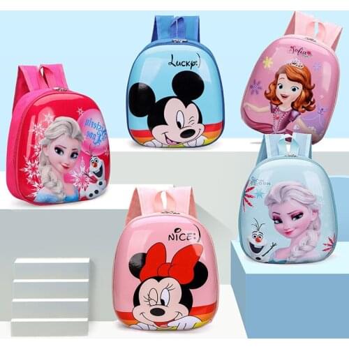 2021 New Disney Bag Cartoon Minnie Mickey Frozen Spiderman Print Anime Kindergarten Princess backpack Children School Toy Bag