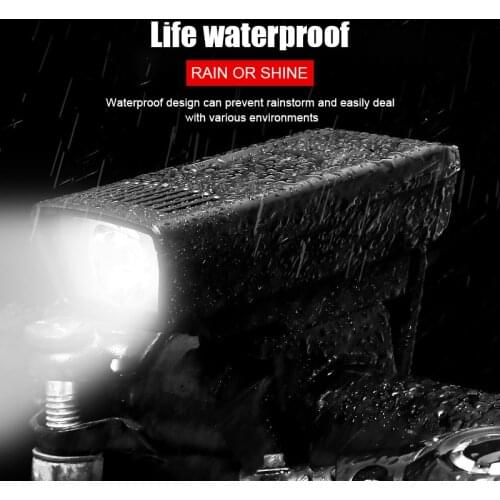 Bicycle Front Light USB Rechargeable Waterproof Headlight Power display LED Bike Lamp Cycle FlashLight night warning lamp