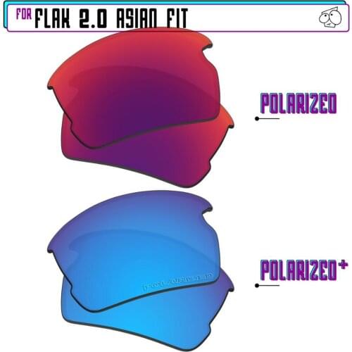 EZReplace Polarized Replacement Lenses for - Oakley Flak 2.0 Asian Fit (AF) Sunglasses - BlueP Plus-MidnightP