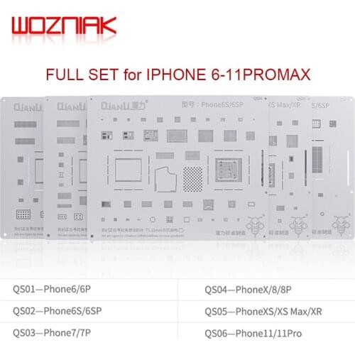 QIANLI BGA Tin planting steel mesh formwork for iphone 6 6p 6sp 7 7p 8 8p x xs max 11 pro max T0.12MM Repair steel plate