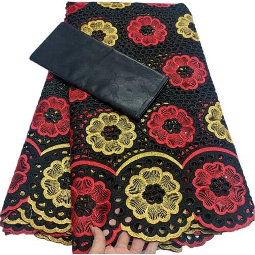 Swiss voile Lace in switzerland Net Punch Fabric High Quality French African 100% Cotton Embroidered Lace Fabric 5 yards A1422