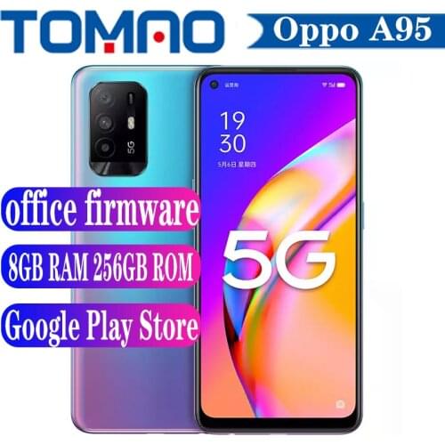 Original Official New Oppo A95 5G MobilePhone 60Hz Dimensity 800U 8GB RAM 128GB ROM 256GB RAM 6.43“ 4310mAh 30W 48MP Back Camera