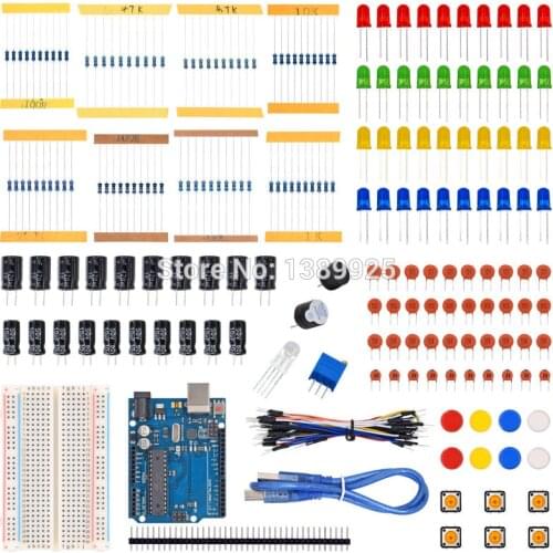 Starter Kit for Ar-duino with Resistor /LED / Capacitor / Jumper Wires / Breadboard resistor Kit