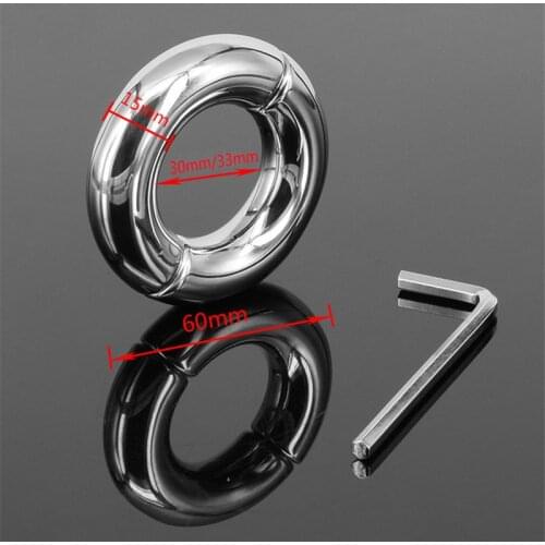Stainless Steel Ball Stretcher Enhancer Restraint Ring Delay Ejaculation Gags & Practical Jokes
