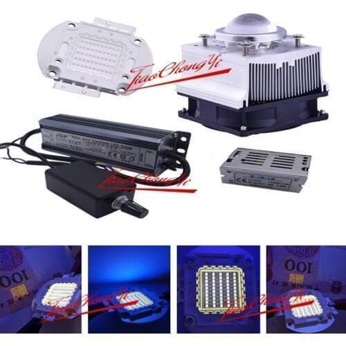 50W 365nm UV Ultra Violet High power LED & 50W Dimmer driver 85-265VAC & 50-100W heatsink,lens