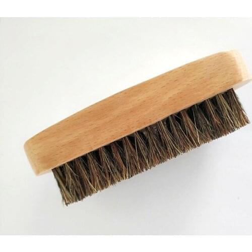 High-Grade Brush Mens Shaving Brush Boar Bristle Natural wood Black Beard Brush Customize Logo 4.7*1.8inch