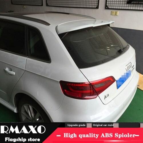 For AUDI A3 hatch-back Spoiler 2014-2016 AUDI A3 High Quality ABS Material Car Rear Wing Primer Color Rear Spoiler