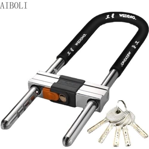 Glass Door Lock Double Open U-shaped Lock Shop Lock Sliding Door Lock Bold Lock