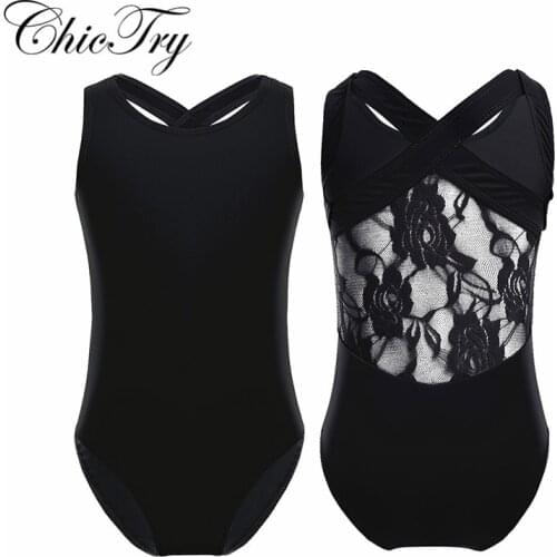 Girls gymnastics leotards Professional Ballet Tutu Tank Leotard Ballet Dance Dress Jumpsuit Floral Lace Back Girls Perform Dress