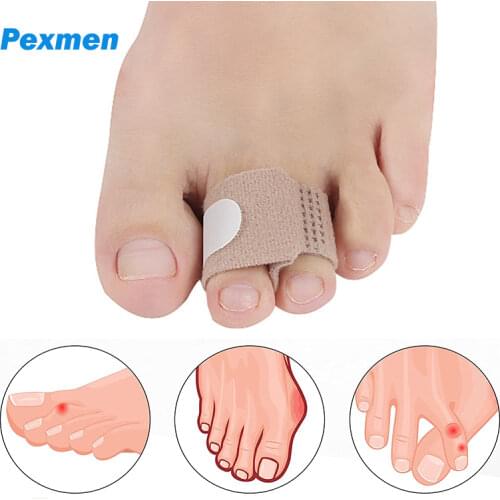 Pexmen 1/3pcs Toe Separator Splint Wraps Non Slip Hammer Toe Straightener for Broken Toe Crooked Overlapped and Hammer Corrector