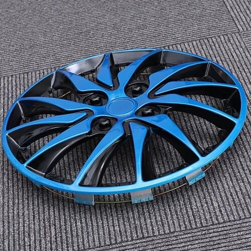 1Pc 14 Inch Car Wheel Cap Case Hubcap for Car Hub Cap Auto Refit Accessory (Blue Black)