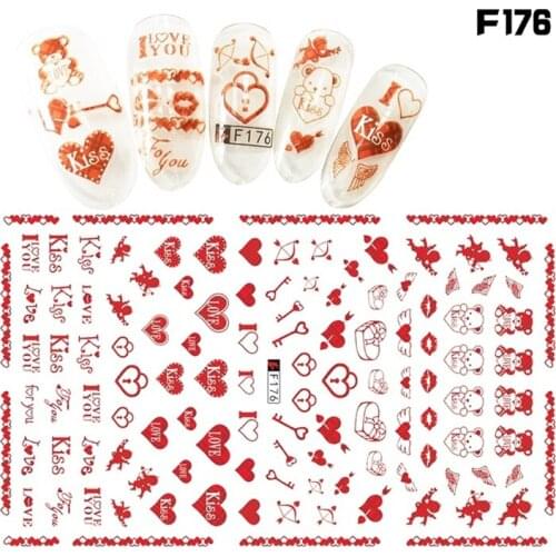 Font Butterfly Feather Flower Love Nail Sticker Art Nail Art Accessories Adhesive Decorative Nail Sticker 10PCS