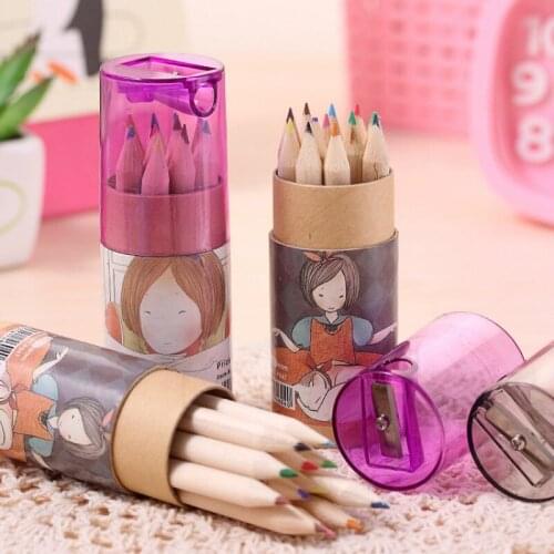 12Pcs/lot lovely wood color pencil for drawing colored pencils Stationery Office accessories School supplies